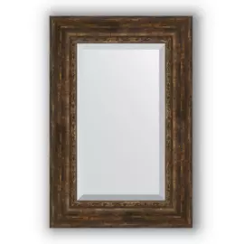 Зеркало с фацетом в багетной раме Evoform состаренное дерево с орнаментом 120 мм 62х92 см
