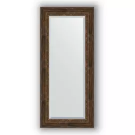 Зеркало с фацетом в багетной раме Evoform состаренное дерево с орнаментом 120 мм 72х162 см
