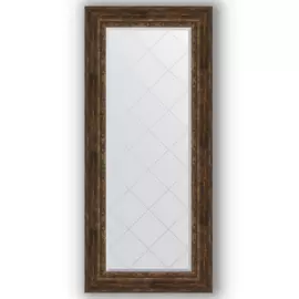 Зеркало с гравировкой в багетной раме Evoform состаренное дерево с орнаментом 120 мм 72x162 см