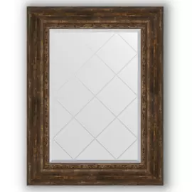 Зеркало с гравировкой в багетной раме Evoform состаренное дерево с орнаментом 120 мм 72x95 см