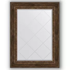 Зеркало с гравировкой в багетной раме Evoform состаренное дерево с орнаментом 120 мм 82x110 см