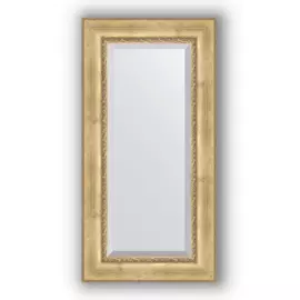 Зеркало с фацетом в багетной раме Evoform состаренное серебро с орнаментом 120 мм 62х122 см