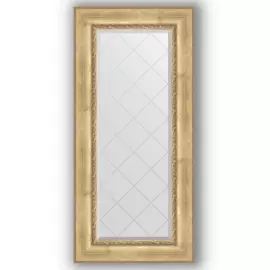 Зеркало с гравировкой в багетной раме Evoform состаренное серебро с орнаментом 120 мм 62x132 см