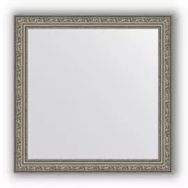 Зеркало в багетной раме Evoform виньетка состаренное серебро 56 мм 64х64 см