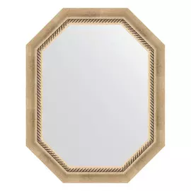 Зеркало в багетной раме Evoform состаренное серебро с плетением 70 мм 58x73 см