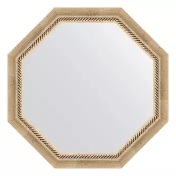 Зеркало в багетной раме Evoform состаренное серебро с плетением 70 мм 73,2х73,2 см