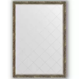 Зеркало с гравировкой в багетной раме Evoform старое дерево с плетением 70 мм 128x183 см