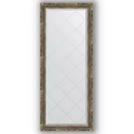 Зеркало с гравировкой в багетной раме Evoform старое дерево с плетением 70 мм 63x153 см