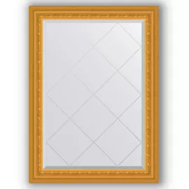 Зеркало с гравировкой в багетной раме Evoform сусальное золото 80 мм 75x102 см