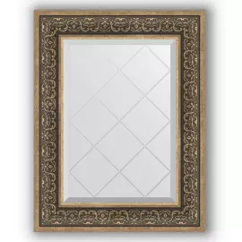 Зеркало с гравировкой в багетной раме Evoform вензель серебряный 101 мм 59x76 см