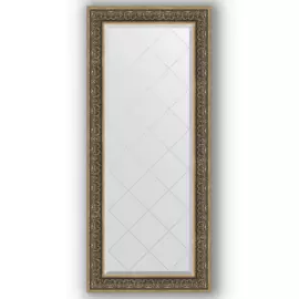 Зеркало с гравировкой в багетной раме Evoform вензель серебряный 101 мм 69x159 см