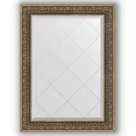 Зеркало с гравировкой в багетной раме Evoform вензель серебряный 101 мм 79x106 см