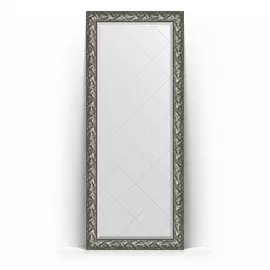 Зеркало напольное с гравировкой в багетной раме Evoform византия серебро 99 мм 84x203 см