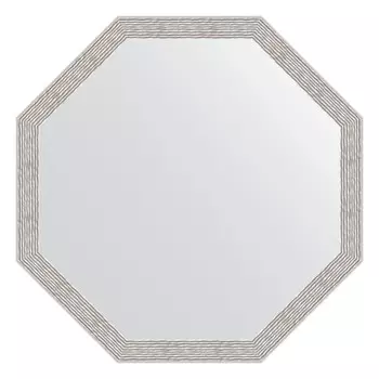 Зеркало в багетной раме Evoform волна алюминий 46 мм 68,2х68,2 см