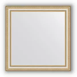 Зеркало в багетной раме Evoform золотые бусы на серебре 60 мм 65х65 см