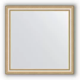 Зеркало в багетной раме Evoform золотые бусы на серебре 60 мм 75х75 см