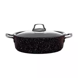 Жаровня алюминиевая Катюша пром Модус черный гранит с серебром 30 см 4,8 л