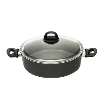 Жаровня Катюша пром Мираж алюминиевая 28см 3,7л стеклянная крышка