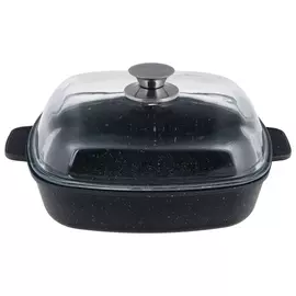 Жаровня квадратная Виктория 28 см с крышкой