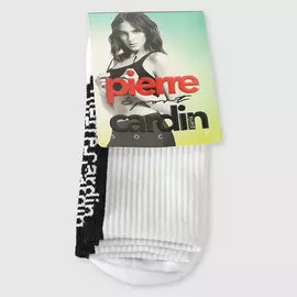 Женские носки Pierre Cardin белые с чёрным (355)