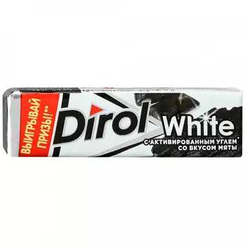 Жевательная резинка Dirol Растительный уголь-мята, 13.6 г