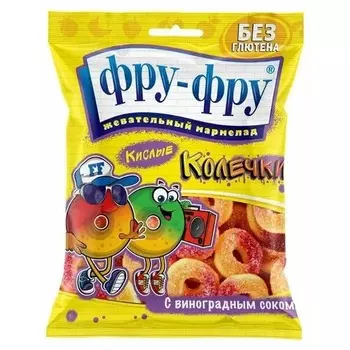 Жевательный мармелад Фру-фру кислые колечки 80 г