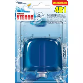 Жидкий подвесной блок Туалетный утенок Морской сменный 55 мл