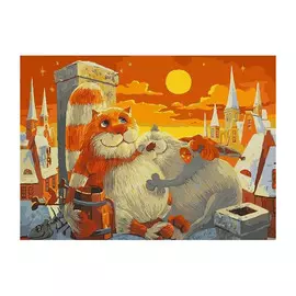 Живопись на картоне по номерам Белоснежка Поздний ужин 29,5*39,5 см