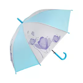 Зонт-трость Sima женский Цветы голубой