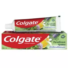 Зубная паста Colgate Лечебные травы отбеливающая с натуральными ингредиентами для здоровья зубов и десен и белоснежной улыбки, 100 мл.