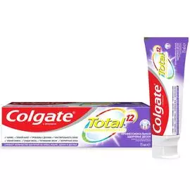 Зубная паста Colgate Total 12 Профессиональная Здоровье Десен с цинком и аргинином для улучшения здоровья десен и борьбы с их кровоточивостью, а также с антибактериальной защитой всей полости рта в течение 12 часов, 75 мл