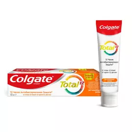 Зубная паста Colgate Total 12 Витаминный заряд с цинком и аргинином для комплексной антибактериальной защиты всей полости рта в течение 12 часов, 100 мл