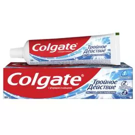 Зубная паста Colgate Тройное действие Экстра отбеливание для восстановления естественной белизны зубов с первого применения, 100 мл