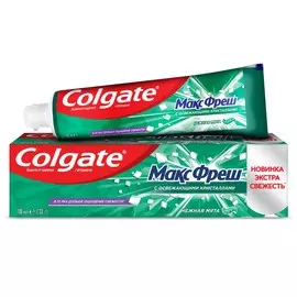 Зубная паста Colgate Макс Фреш Нежная мята с освежающими кристаллами для свежего дыхания и защиты от кариеса, 100 мл