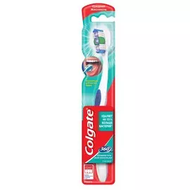 Зубная щетка Colgate 360 Суперчистота всей полости рта, антибактериальная, средней жесткости