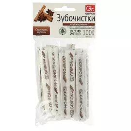 Зубочистки Grifon береза корица в индивидуальной упаковке, 100 шт