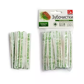 Зубочистки Grifon береза пиxта в индивидуальной упаковке, 100 шт