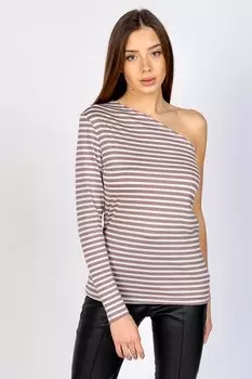 БЛУЗКА С ОТКРЫТЫМ ПЛЕЧОМ БЛ 005КА-КСМ (КОФЕ С МОЛОКОМ)