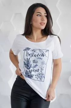 ФУТБОЛКА ФУ 010КА-ГЦВ (ГОЛУБЫЕ ЦВЕТЫ)