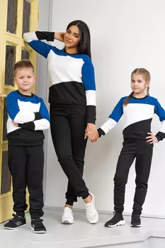 КОСТЮМ СПОРТИВНЫЙ КСС 017ФР-СНБ (СИНЕ-БЕЛЫЙ)