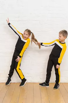 КОСТЮМ СПОРТИВНЫЙ КСС 028ФР-ЖЕЛ (ЖЕЛТЫЙ)