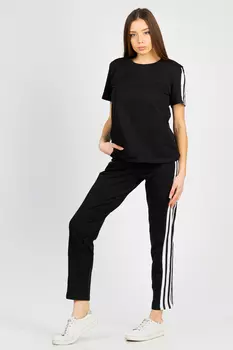 КОСТЮМ СПОРТИВНЫЙ С ФУТБОЛКОЙ КС 034ФР-ЧЕР (ЧЕРНЫЙ)