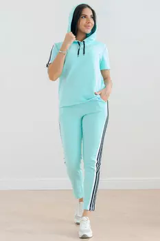 КОСТЮМ СПОРТИВНЫЙ С КАПЮШОНОМ КС 006ФРП-МЯТ (МЯТНЫЙ)