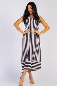 ПЛАТЬЕ С АСИММЕТРИЧНЫМ ПОДОЛОМ ПЛ 026КА-КОР (КОРИЧНЕВАЯ ПОЛОСА)