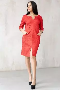 ПЛАТЬЕ СВОБОДНОГО СИЛУЭТА ПЛ 080ДЧ-КРА (КРАСНЫЙ)