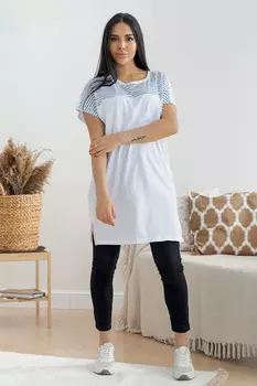 ТУНИКА ТУ 005КА-БЕЛ (БЕЛЫЙ+СЕРЫЙ)