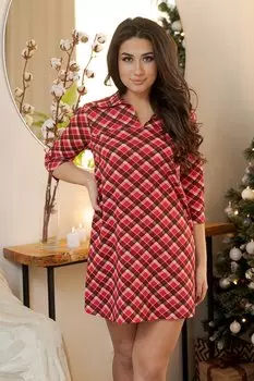 ТУНИКА В КЛЕТКУ ТУ 008КА-КЧКЛ (КРАСНО-ЧЕРНАЯ КЛЕТКА)