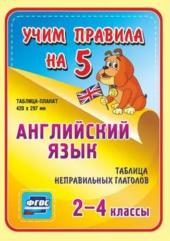 Английский язык. Таблица неправильных глаголов. 2-4 классы: Таблица-плакат 420х297