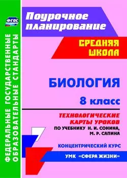 Биология. 8 класс. Технологические карты уроков по учебнику Н. И. Сонина, М. Р. Сапина. Программа для установки через интернет