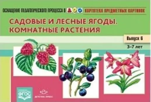 Картотека предметных картинок. Наглядный дидактический материал. Выпуск № 6. Садовые и лесные ягоды. Комнатные растения